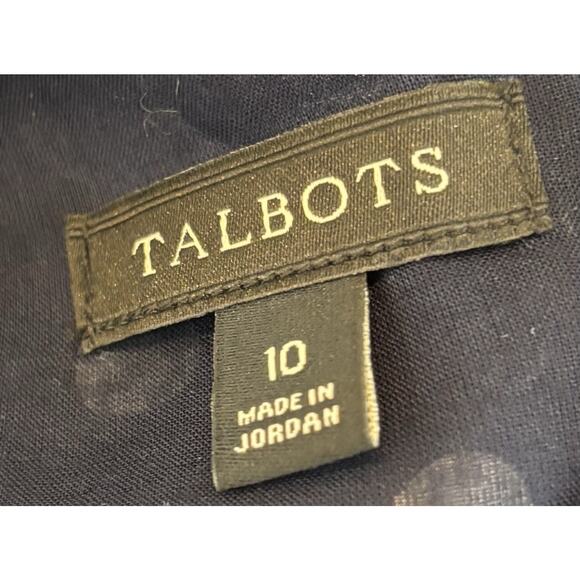 Talbots Navy White Polka Dot Dress Size 10 Pleated A Line Nautical Preppy 166 - Picture 6 of 6